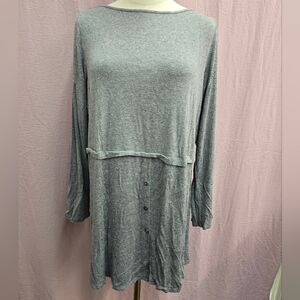 J. Jill Women's Wearever Faux Layer Long Sleeve Tunic Shirt Dress- (Medium)